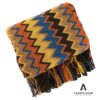 multicolor chevron pattern knitted blanket - Image 2