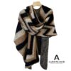 soft warm stripe pattern lady shawl poncho - Image 3