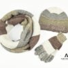 multicolor stripe knitted infinity scarf beanie glove 3pcs set